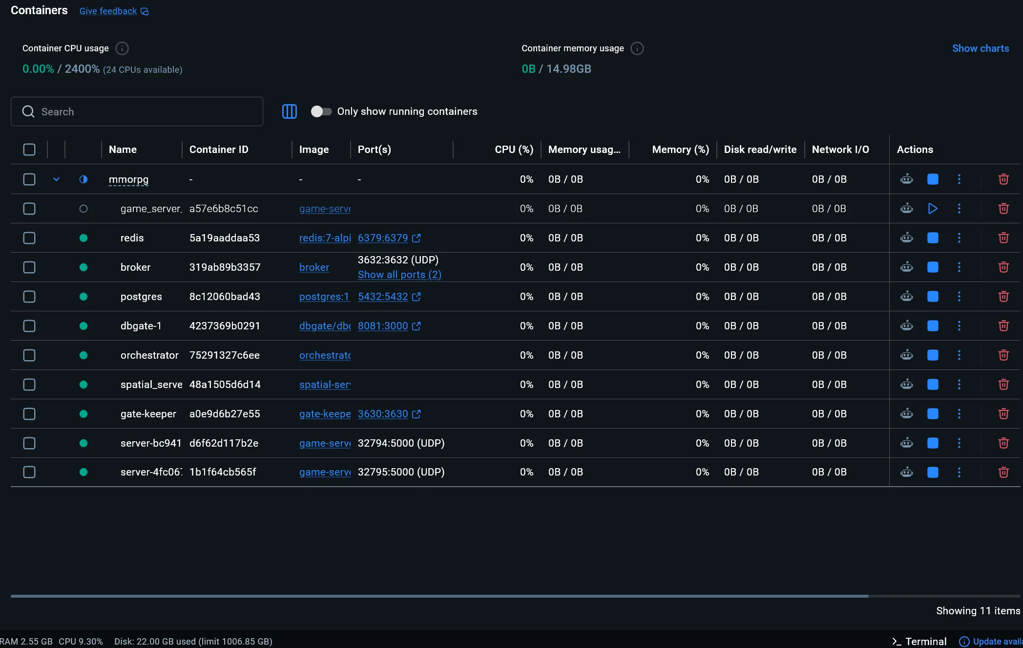 Capture de Infrastructure MMO